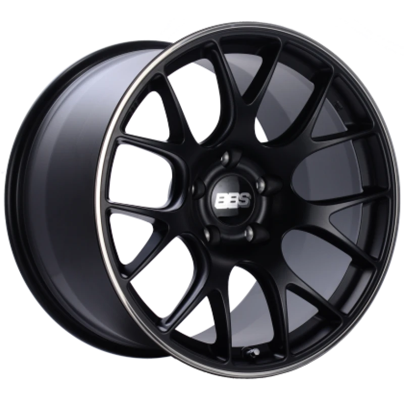 BBS CH-R 19x8.5 5x112 ET40 Satin Black Polished Rim Protector Wheel -82mm PFS/Clip Required