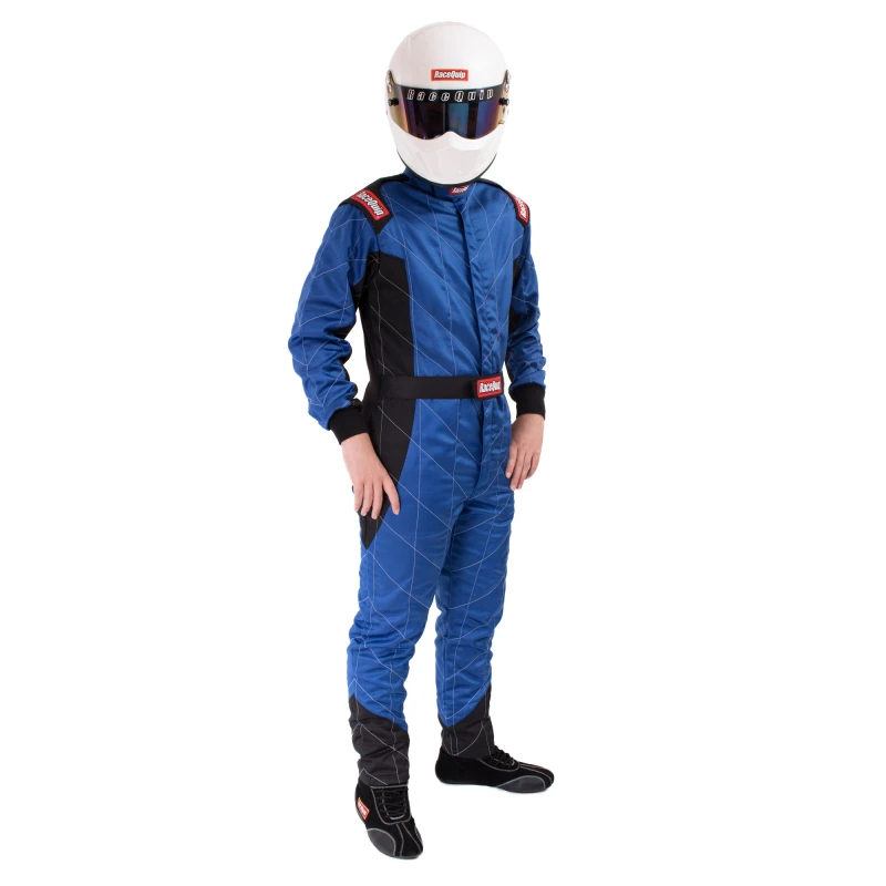 RaceQuip Blaues Chevron-5 Anzug SFI-5 - Mittel