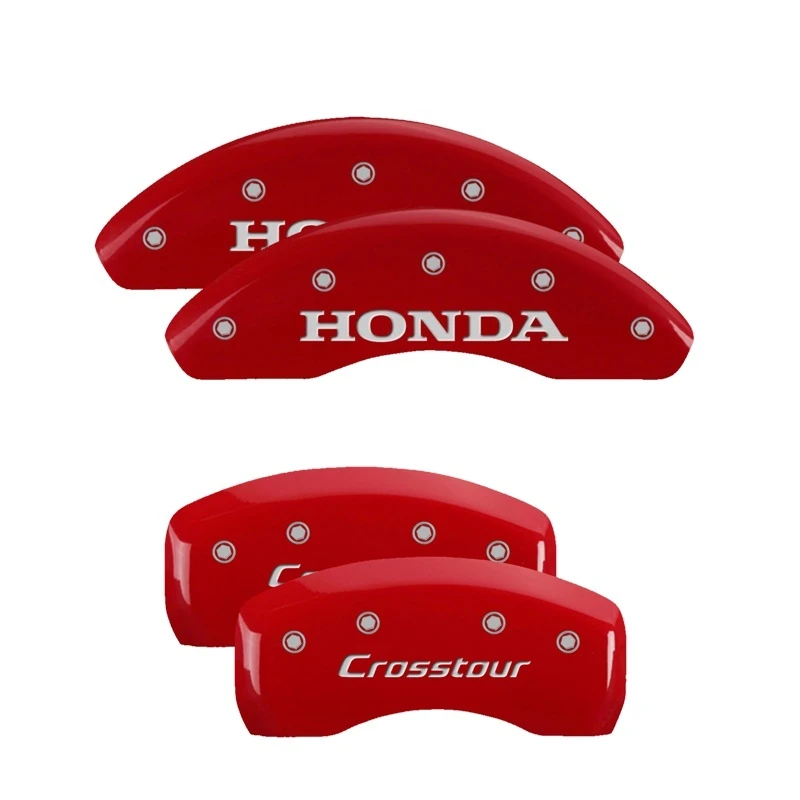MGP 4 Bremse Caliper Abdeckungen Graviert Vorne Honda Graviert Hinten Crosstour Rot Finish Silber ch