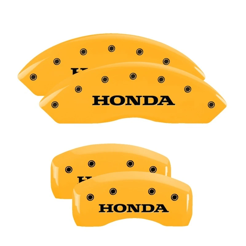 MGP 4 Bremssattel Abdeckungen Graviert Vorne & Hinten Honda Gelb Finish Schwarz Char 2004 Honda Pilot