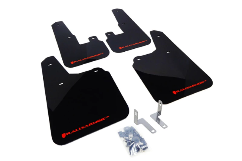 Rally Armor Schwarzes UR-Schmutzfänger mit rotem Logo für 10-14 Subaru Outback