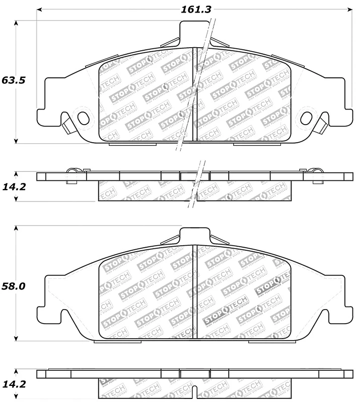 StopTech Sport Brake Pads w/Shims and Hardware - Rear