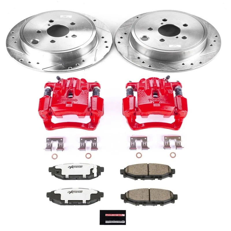 Power Stop Rear Z26 Street Warrior Brake Kit w/Calipers for 10-14 Subaru Legacy