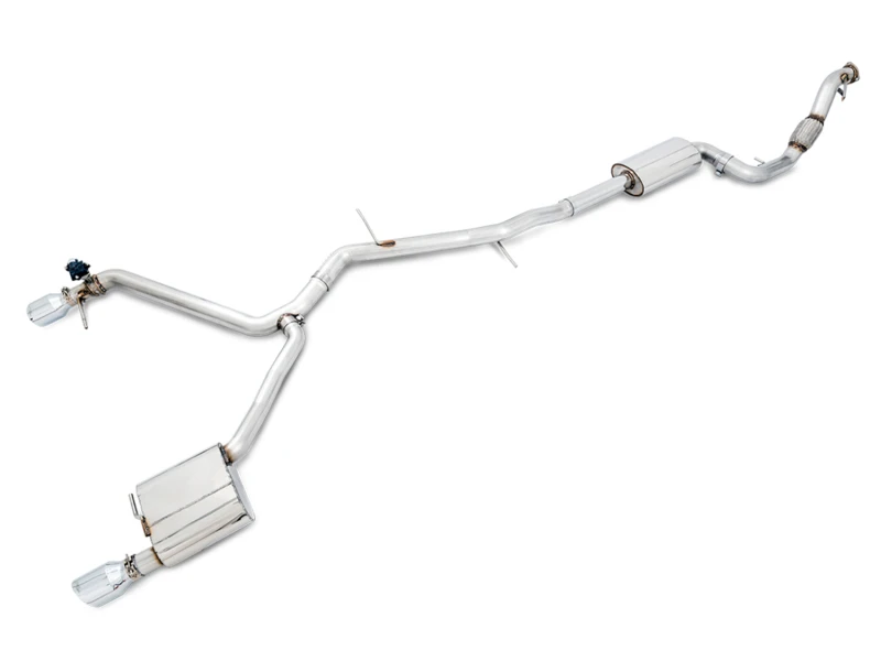 AWE Tuning Audi B9 A4 SwitchPath Auspuff Dual Outlet - Chromsilberne Spitzen (inkl. DP und Fernbedienung)