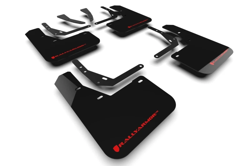 Rally Armor 2024 Hyundai Kona/Kona EV Schwarzes UR-Schlammschutz mit rotem Logo