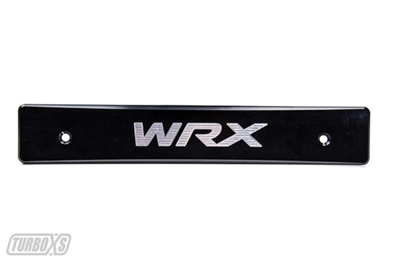 Turbo XS Billet Aluminum License Plate Delete Black Machined WRX Logo for 15-17 Subaru WRX/STi