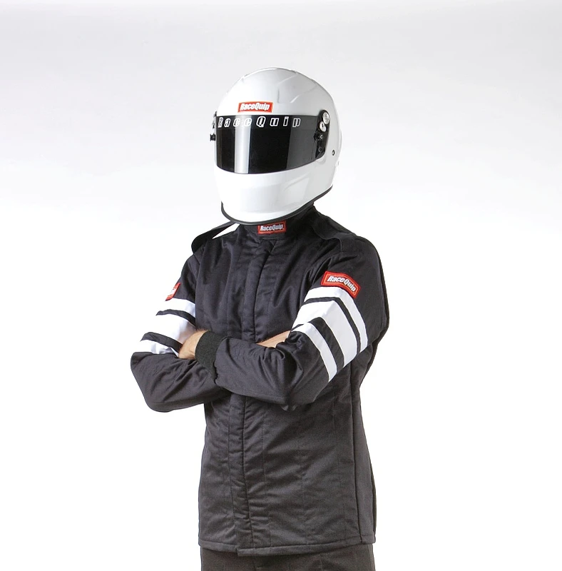 RaceQuip Schwarze SFI-5 Jacke - Mittel