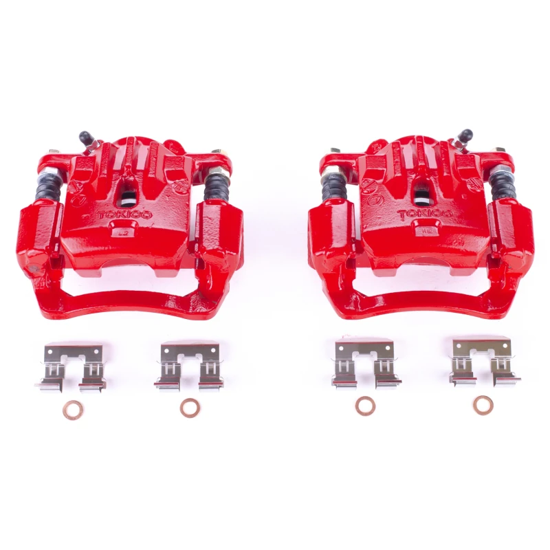 Power Stop Rear Red Calipers w/Brackets - Pair for 10-14 Subaru Legacy