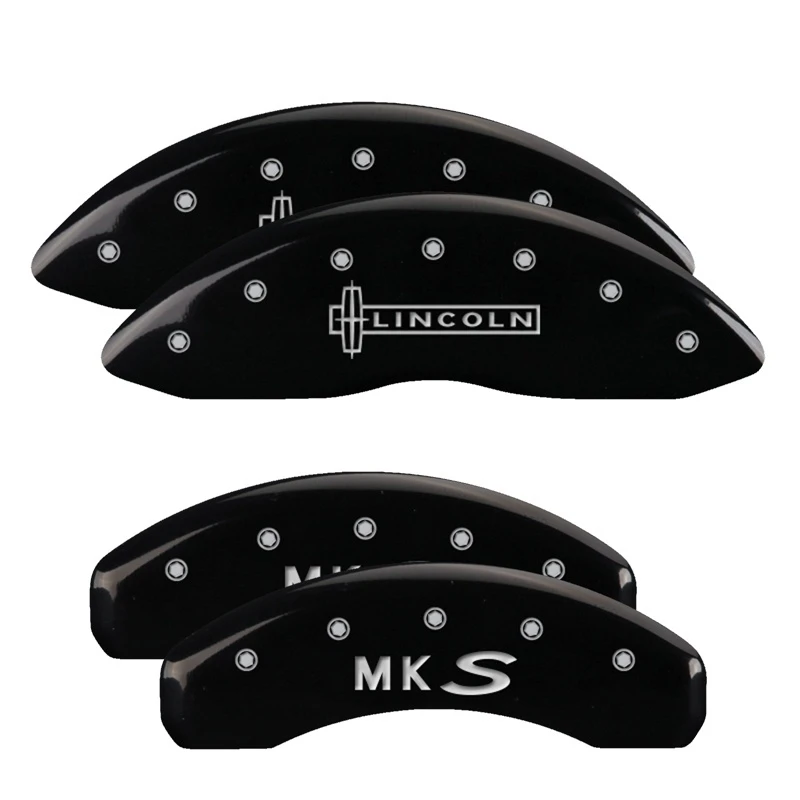 MGP 4 Bremse Caliper Abdeckungen Graviert Vorne Lincoln Graviert Hinten MKS Schwarz finish silber ch