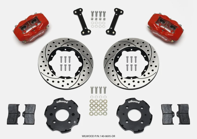 Wilwood Forged Dynalite Vordere Hut Kit 11,00 Zoll Bohrungen Rot Integra/Civic w/Fac.240mm Rtr