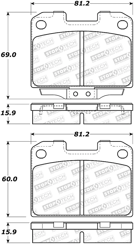 StopTech 93-99 for Mitsubishi 3000GT Street Performance Rear Brake Pads