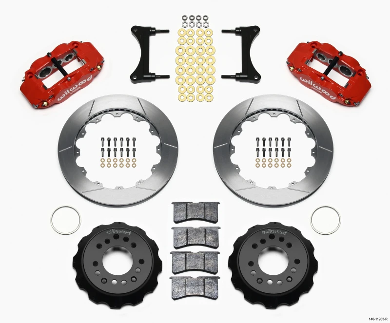 Wilwood Narrow Superlite 6R Vordere Bremse Kit 12,88 Zoll Rot 93-96 Mazda RX7