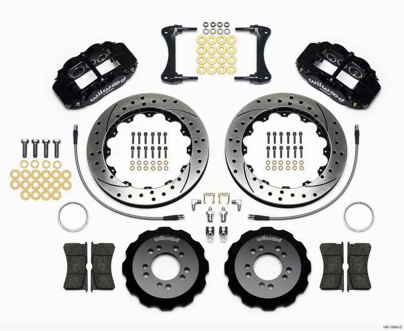 Wilwood Narrow Superlite 6R Vorderer Hut-Kit 13,06 Zoll gebohrt 2008-up Hyundai Genesis Coupe mit Leitungen