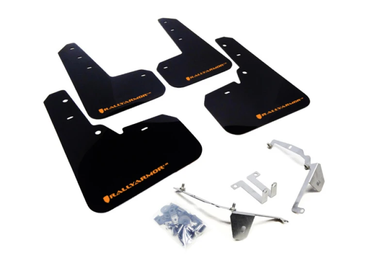 Rally Armor Black Mud Flap w/Orange Logo for 13-17 Subaru Crosstrek XV