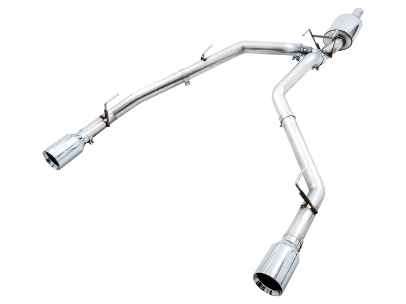 AWE Tuning 09-18 RAM 1500 5.7L (ohne Ausschnitt) 0FG Dual Rear Exit Cat-Back Auspuff - Chrom-Silber Spitzen