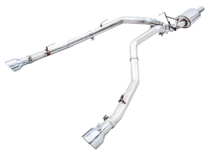 AWE Tuning 09-18 RAM 1500 5.7L (mit Ausschnitten) 0FG Dual Rear Exit Cat-Back Auspuff - Chrom-Silber Spitzen
