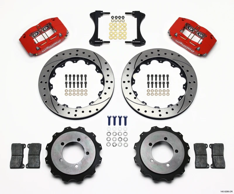 Wilwood Dynapro Radial Rear Kit 13.00in Drilled Red for Mitsubishi EVO VIII