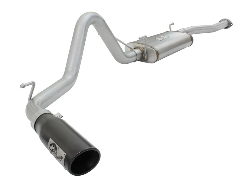 aFe MACH Force XP 2,5 Zoll Edelstahl-Auspuffanlage mit schwarzer Spitze für Toyota Tacoma 13-14 2,7L