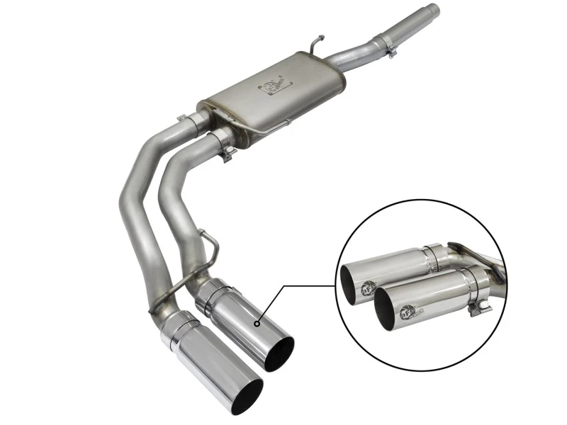 aFe Rebel Auspuff-System Cat-Back SS Ford F-150 04-08 V8 4.6/5.4L mit polierten Endrohren