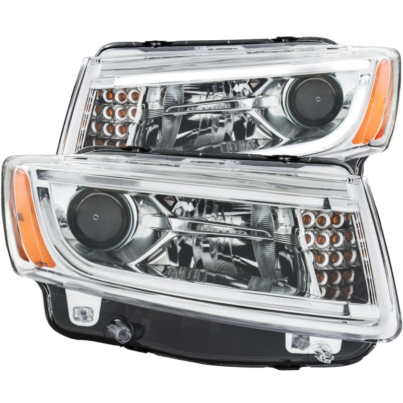 ANZO 2014-2015 Jeep Grand Cherokee Projektor-Scheinwerfer mit Plank-Design Chrom