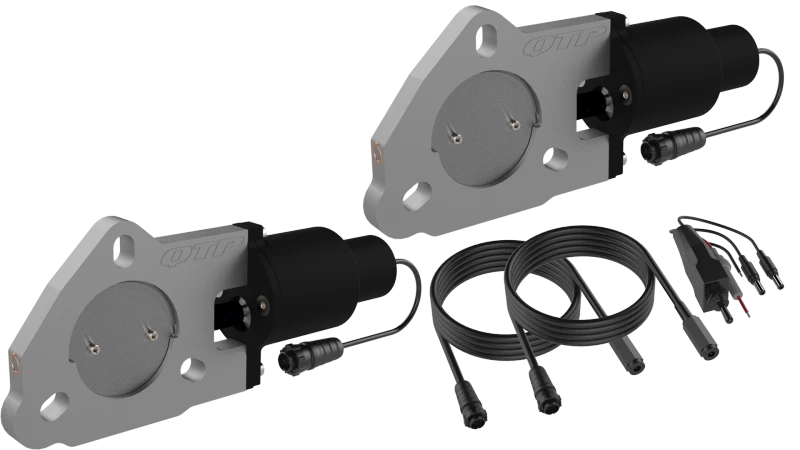 QTP 2.25in Bolt-On QTEC Dual Electric Cutout Valves - Pair