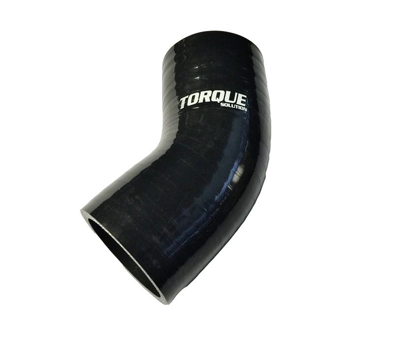 Torque Solution 45 Grad Silikon-Elbow: 2,5 Zoll Schwarz Universal