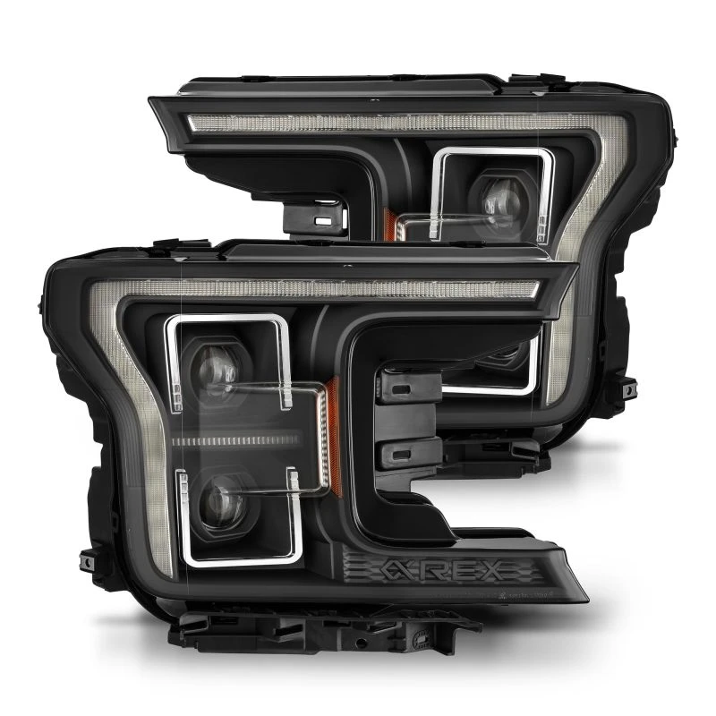 AlphaRex 18-21 Ford F150 PRO-Serie Projektor-Scheinwerfer - Schwarz mit DRL und Seq Signal