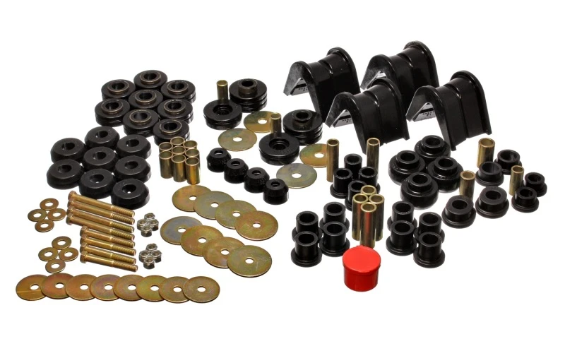 Energy Suspension 66-77 Ford Bronco 4WD (mit 2 Grad C-Buchsen) Schwarzes Hyper-Flex Master-Buchsen-Set
