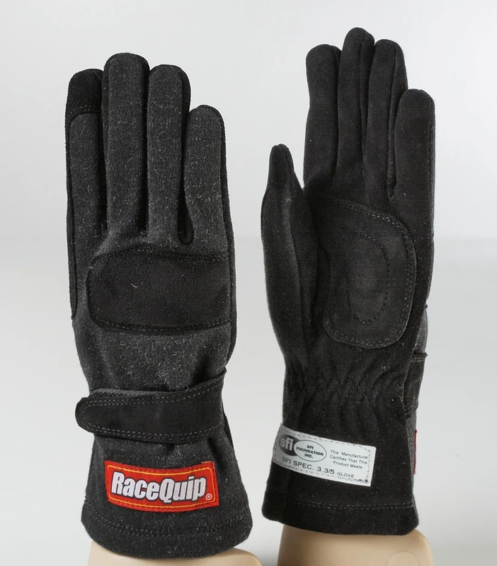 RaceQuip Schwarze 2-Schicht SFI-5 Handschuh Kid - Xsm K7