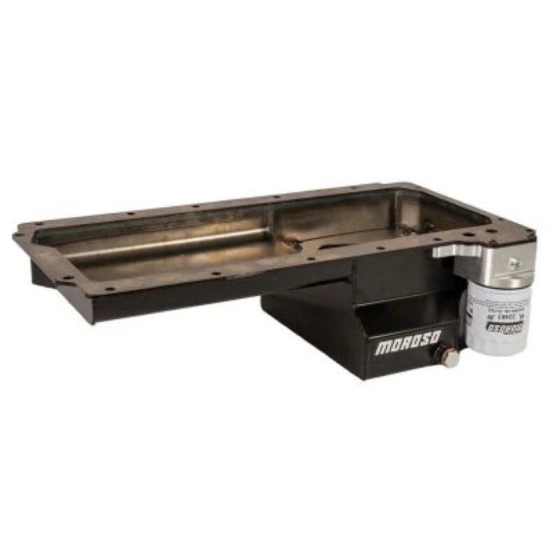 Moroso GM LS Swap/Early F-Body (w/Rear Sump & Spin-On Oil Filter Adapter) Wet Sump 6in Steel Oil Pan