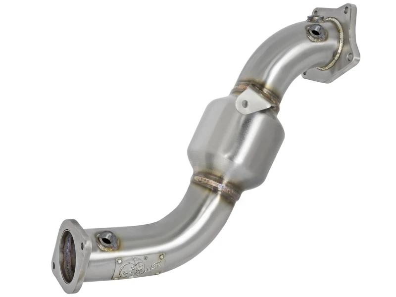 aFe Twisted Steel Down-Pipe Catted 13-16 Cadillac ATS L4-2.0L (t) - Edelstahl-Downpipe