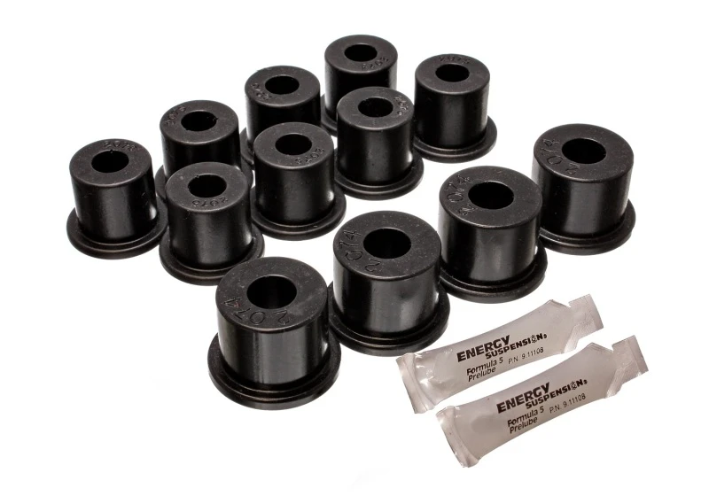 Energy Suspension 80-86 Nissan 720 & Hardbody Pickup 2WD Schwarzes Blattfeder-Buchsen-Set für Hinten