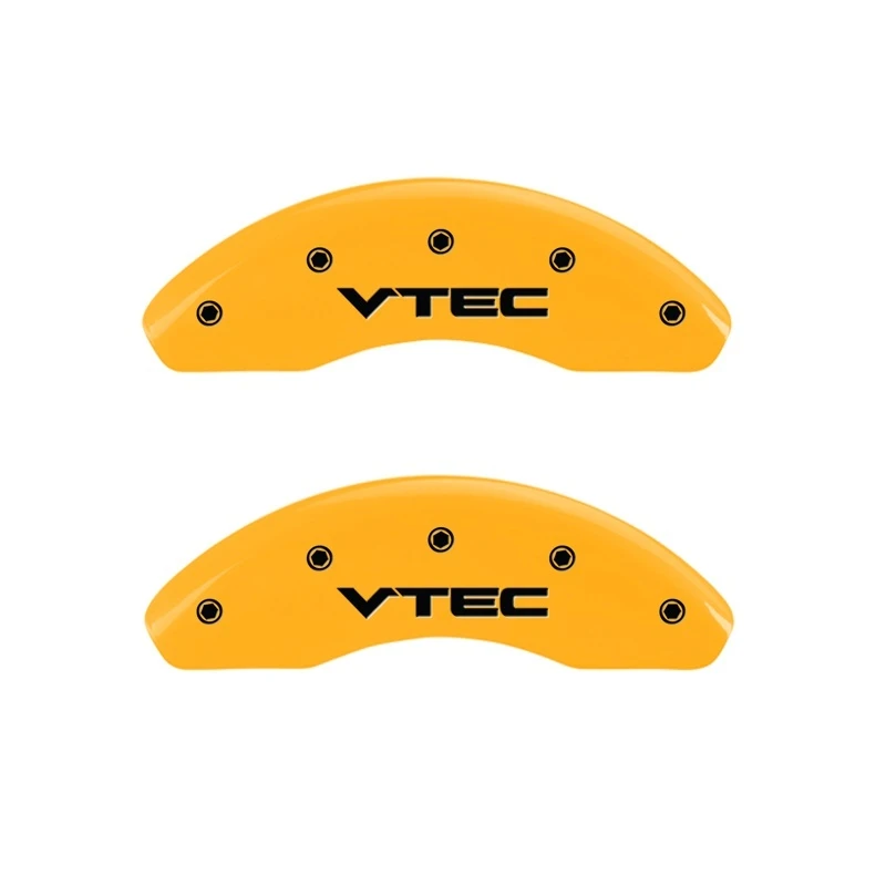 MGP 2 Bremse Caliper Abdeckungen Graviert Vorne Vtech Gelb Finish Schwarze Zeichen 1997 Honda Civic
