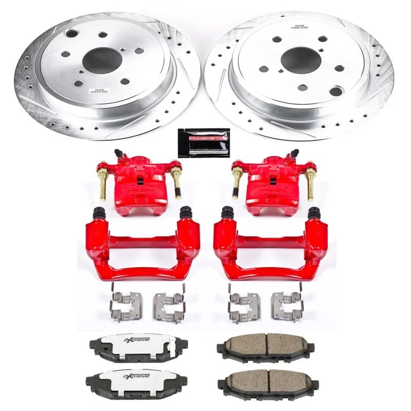 Power Stop Rear Z26 Street Warrior Brake Kit w/Calipers for 15-19 Subaru WRX
