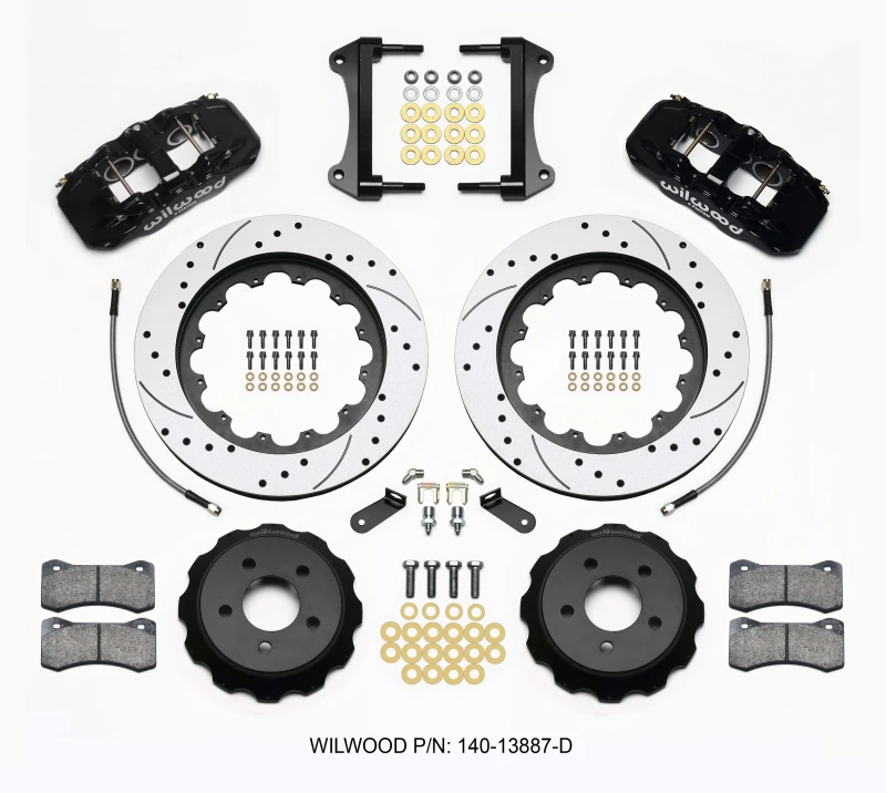 Wilwood AERO6 Front Hat Kit 15,00 gebohrt 2015-Up Mustang mit Leitungen