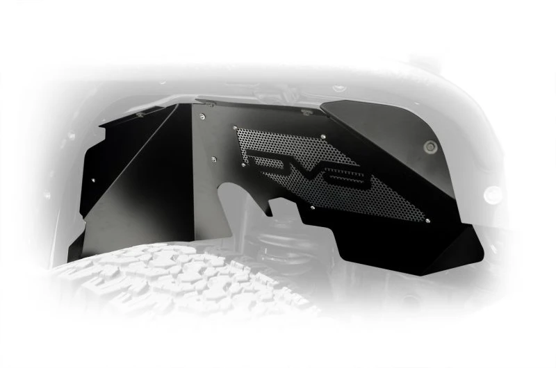 DV8 Offroad Front Aluminium Radkastenauskleidung Schwarz für 2007–2018 Jeep Wrangler JK