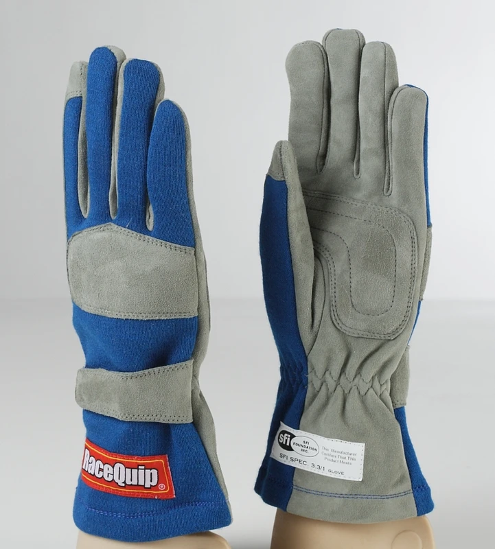 RaceQuip Blaue 1-Schicht SFI-1 Handschuh - Klein