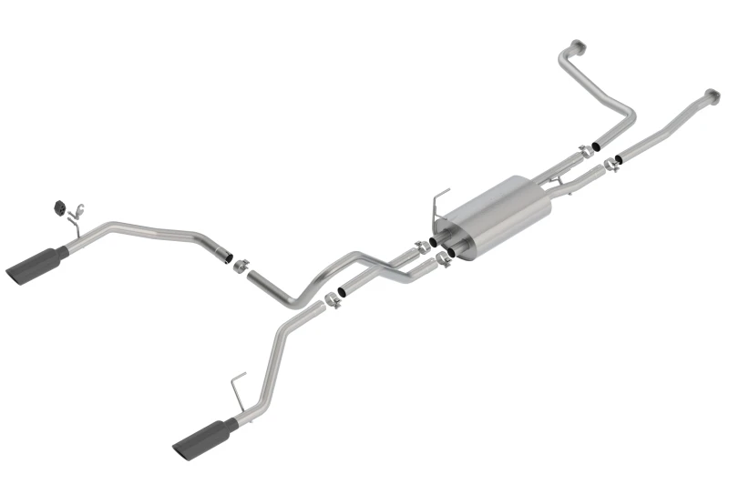 Borla 16-19 Nissan Titan 5.6L V8 2WD/4WD S-Type Catback-Auspuff - Schwarz-Chrom-Spitzen