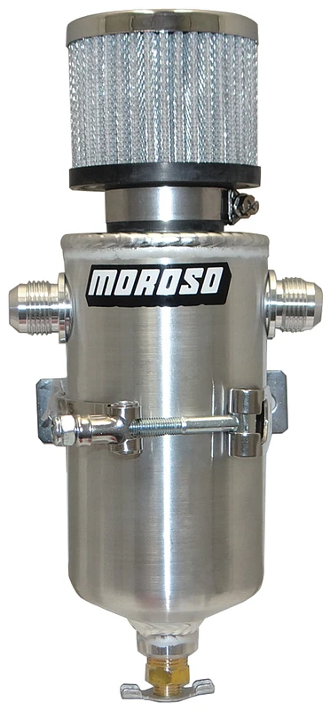 Moroso Breather Tank/Catch Can – Two -10AN Male Fittings – Aluminium