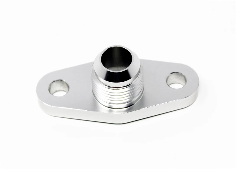 Torque Solution Billet Offset Ölablassflansch mit integriertem -10AN Flansch für T3/T4 & PTE/Borg Turbo