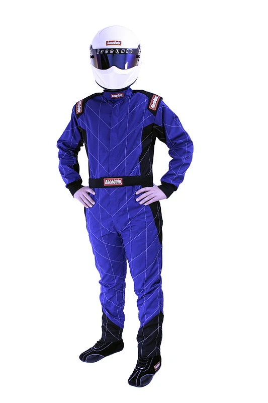 RaceQuip Blauer Chevron-1 Anzug - SFI-1 Groß