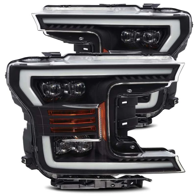 AlphaRex 18-19 Ford F-150 NOVA LED Proj Scheinwerfer Plank Style Mattschwarz mit Aktiv Licht/Seq Signal
