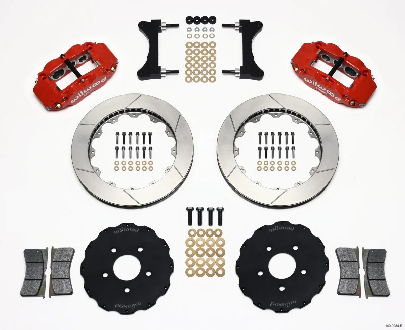 Wilwood Narrow Superlite 6R Front Hat Kit 13.06in Red for Mitsubishi EVO VIII