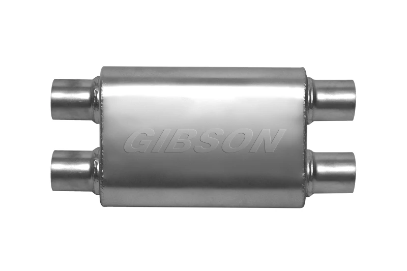 Gibson CFT Superflow Dual/Dual Oval-Schalldämpfer - 4x9x13in/2,25in Einlass/2,25in Auslass - Edelstahl