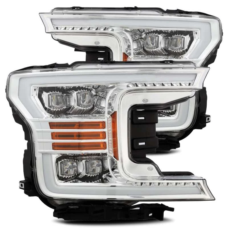 AlphaRex 18-19 Ford F-150 NOVA LED-Projektor-Scheinwerfer Plank Style Chrom mit ActivLight/Seq Signal