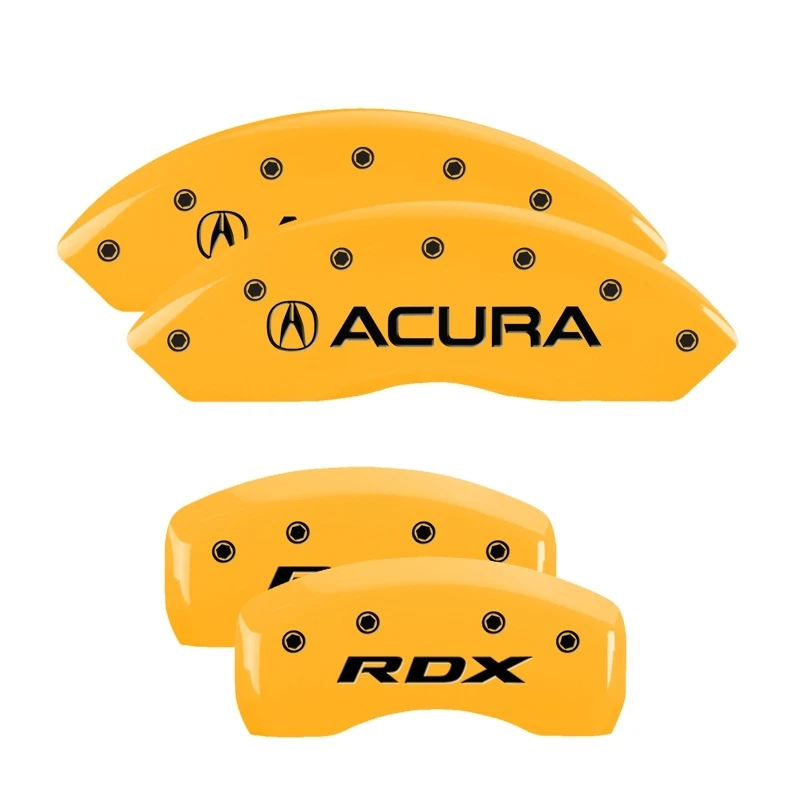 MGP 4 Bremse Caliper Abdeckungen Graviert Vorne Acura Hinten RDX Gelb Finish Schwarz Char 2016 Acura RDX