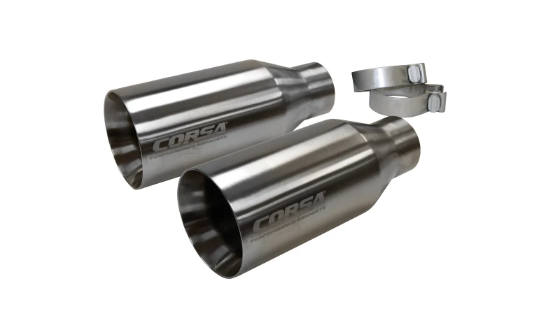 Corsa 2017-2020 Ford F-150 Raptor 3-Zoll-Einlass / 5-Zoll-Auslass Satin-Polished-Tip-Kit (nur für Corsa-Abgasanlagen)