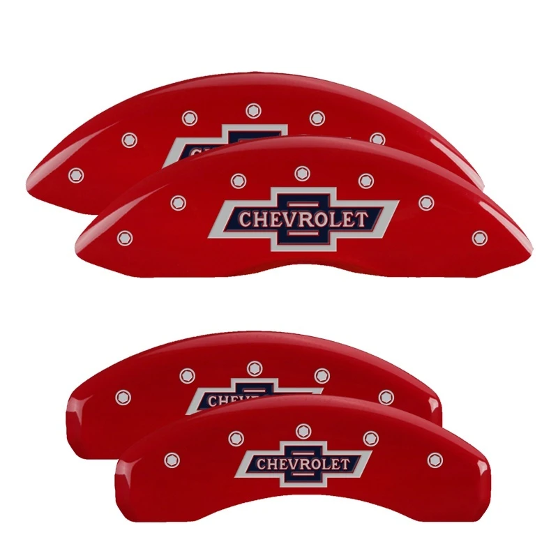 MGP 4 Bremssattel-Abdeckungen Graviert V & H 100-Jahrestag Rot Finish Silber Char 2019 Chevy Silverado 1500