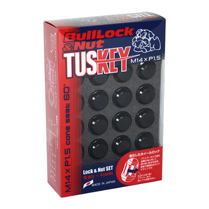 Project Kics 16 LUGS + 4 LOCKS Tuskey Black Bullock And Nut Set
