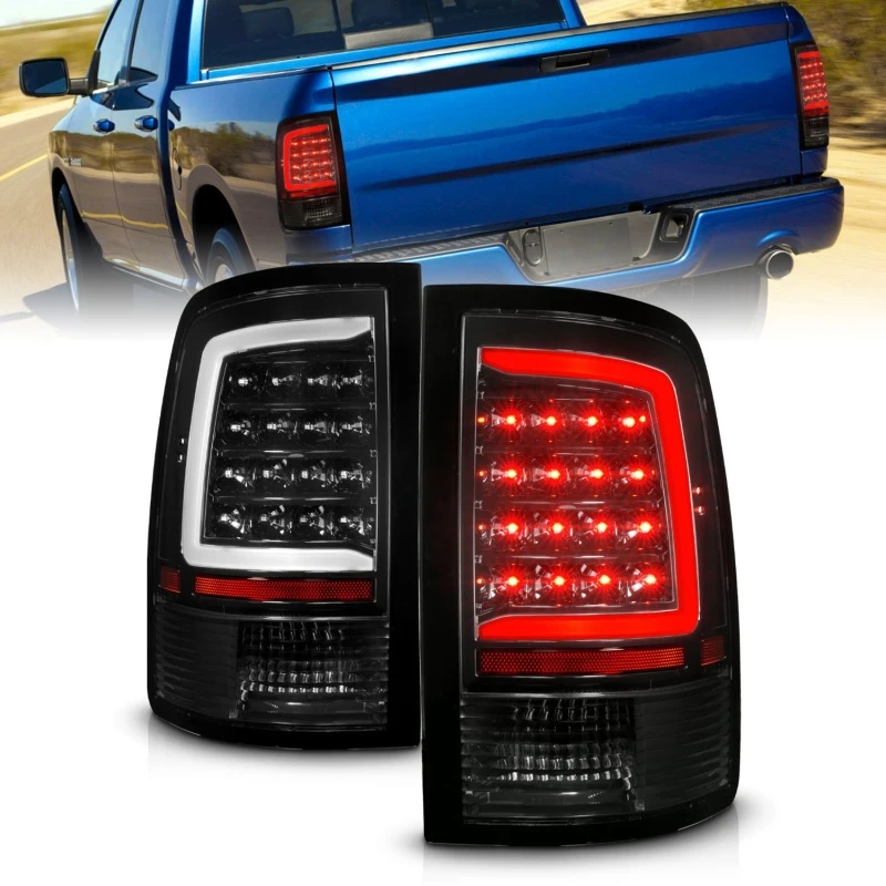 ANZO 09-18 Dodge Ram 1500 Voll-LED-Rückleuchten mit sequenzieller schwarzer Gehäuse/Klare Linse